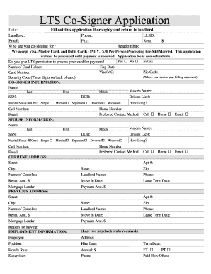 Co-Signer Application - Landlord Tenant Services