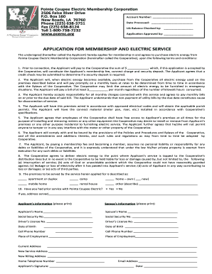 Membership certification letter sample - Service. The Applicant - Pointe Coupee Electric Membership ...