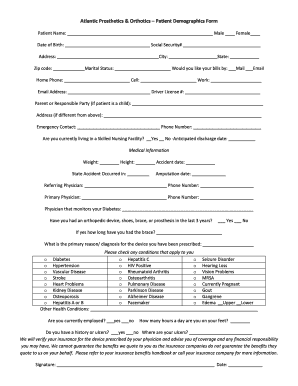 Fillable Online NEW patient demographics form - buncpobbcomb Fax Email ...