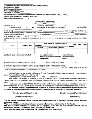 Romanian Salary Certificate