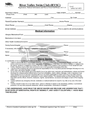 Mn window tint exemption - Medical Waiver form - River Valley Swim Club