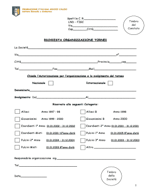 RICHIESTA ORGANIZZAZIONE TORNEI - figcravennait