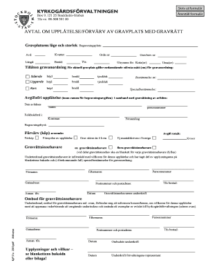 Swedish Cemetery Plot Lease Agreement