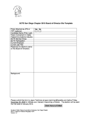 Biography template - SCTE San Diego Chapter 2010 Board of Director Bio Template Click ... - scte-sandiego