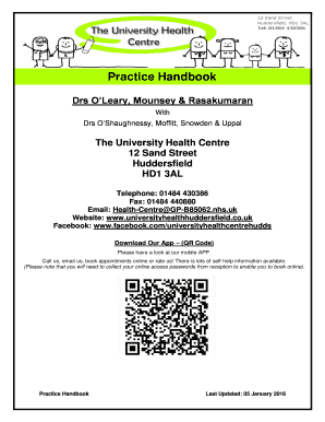 Practice Handbook - University Health Centre Huddersfield
