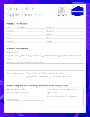 Virtual Office Application Form - Sparkhouse - sparkhouselincoln co