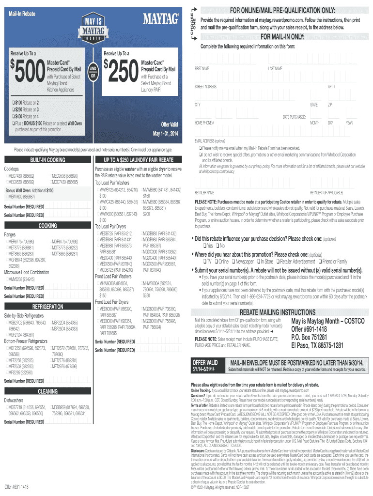 Fillable Online MAY IS Costco Fax Email Print pdfFiller