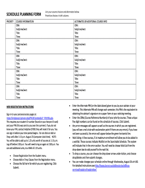 Fillable Online registrar kenyon SCHEDULE PLANNING FORM List your Fillable Online registrar kenyon SCHEDULE PLANNING FORM List your