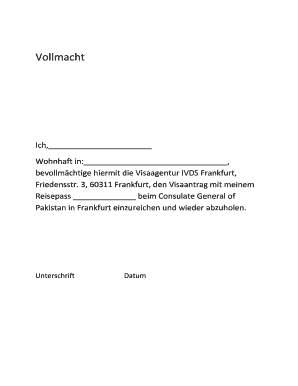 Vollmacht