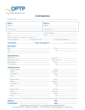 Credit Application - bOPTPb