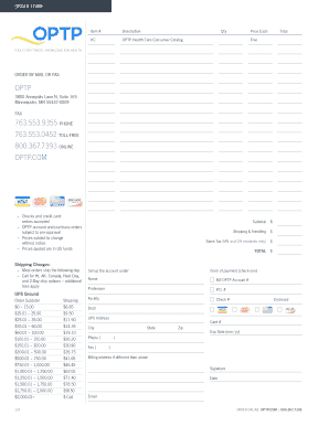 Printable Order Form - OPTP