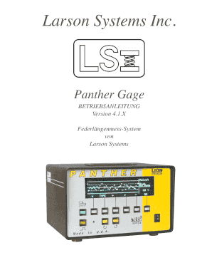 Ausfüllbar Online Panther messger t f nf-j hrige garantie - Larson ...
