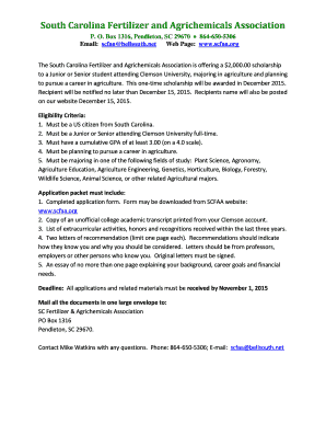 South Carolina Fertilizer and Agrichemicals Association P - scfaa