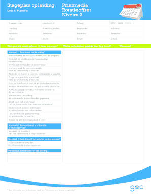 Stageplan opleiding Printmedia Rotatieoffset Niveau 3 - gocnl