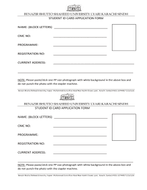 Student bid cardb application bformb - Benazir Bhutto Shaheed University bb - bbsul edu