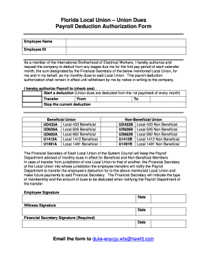 2014 - FL Union Dues Payroll Authorization Form - ibew682