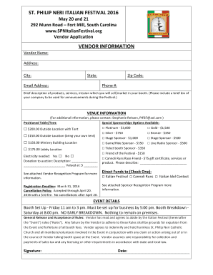 T 47 affidavit - 2016 Italian Festival Vendor Application and - spnitalianfestival