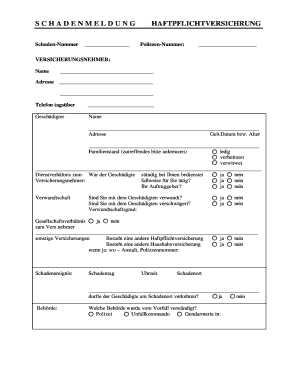 Schadenmeldung Haftpflichtversicherung