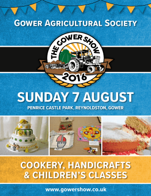 Cookery amp Crafts schedule 2016 - Gower Show