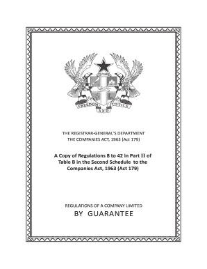 Guarantor letter template - Model articles for companies limited by guarantee fillable form