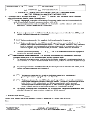 California Conservatorship Dementia Attachment