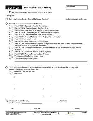 Clerk’s Certificate of Mailing