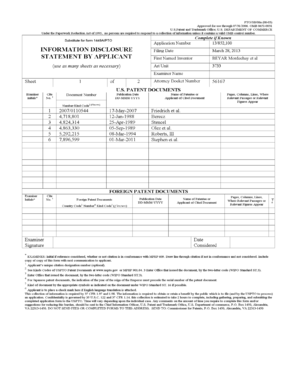 USPTO Information Disclosure Statement Form