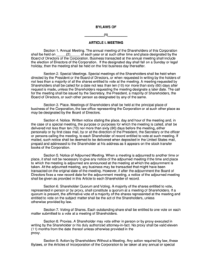 Corporation Bylaws Template