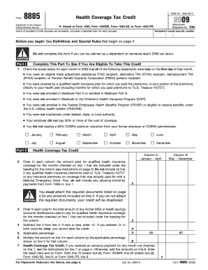Form 8885 Health Coverage Tax Credit