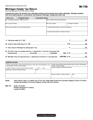 Michigan Estate Tax Return