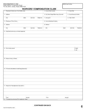 Alaska Workers’ Compensation Claim Form