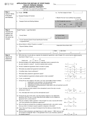 Texas Application for Refund of State Taxes