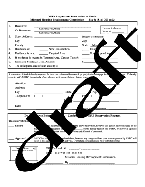 Missouri Housing Development Commission MRB Request