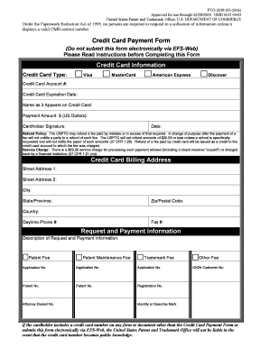 USPTO Credit Card Payment Form