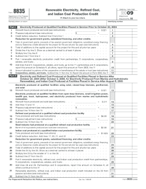 Form 8835 Renewable Energy Production Credit