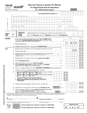 Kentucky 740-EZ Tax Return