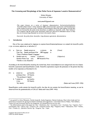 Character analysis chart a raisin in the sun - The Licensing and Morphology of the Polite Form of Japanese ... - repository dl itc u-tokyo ac