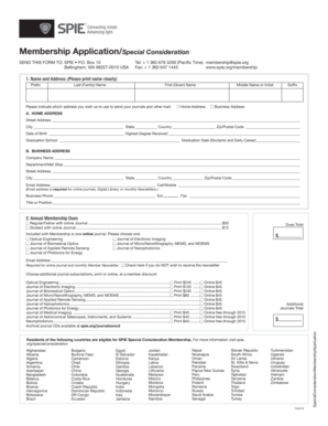 SPIE Membership Application Form