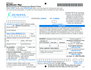 Walgreens Healthcare Plus Registration & Prescription Order Form