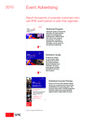 2010 SPIE Event Advertising Order Form