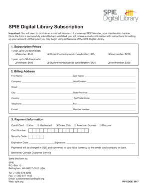 SPIE Digital Library Subscription Form