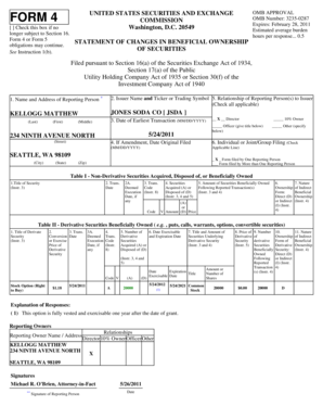 Form 4 Statement of Changes in Beneficial Ownership