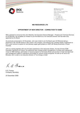 20091224 Appointment of Director.doc. FORM 6-K (Report of Foreign Issuer) Filed 05/26/09 for the Period Ending 05/26/09