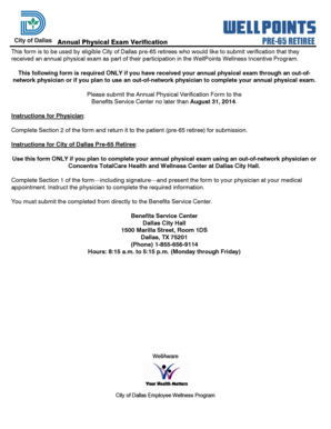 Annual Physical Exam Verification Form