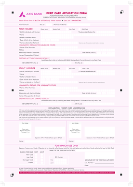 Debit Card Application Form