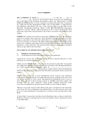 Loan Agreement Against Property