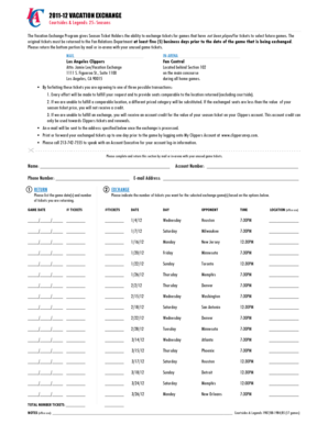 Vacation Exchange Form