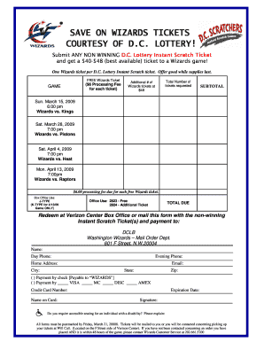 Wizards Ticket Redemption Form