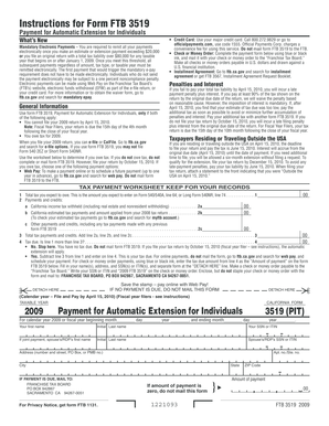 California Form FTB 3519