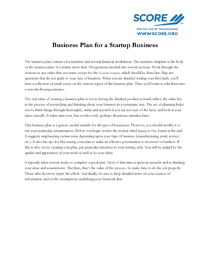 Startup Business Plan Template